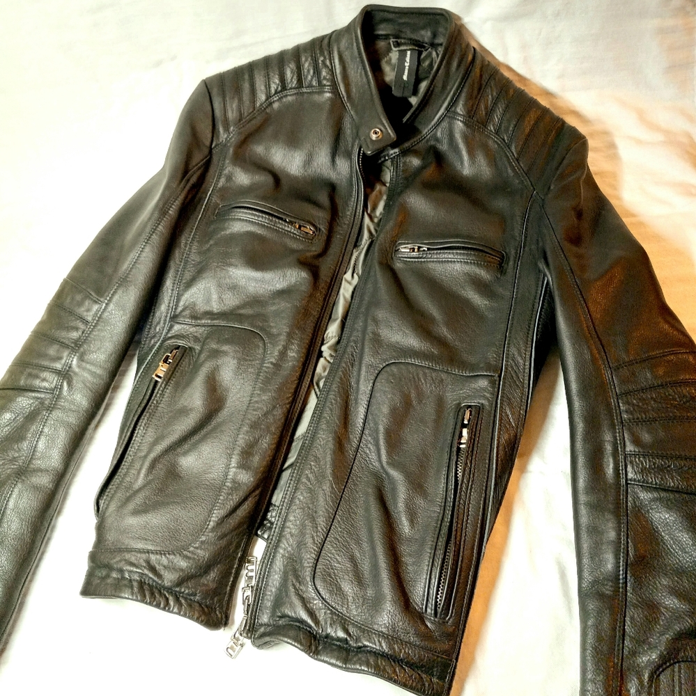 Mauro Taliani Italian Leather Jacket Hugo Boss